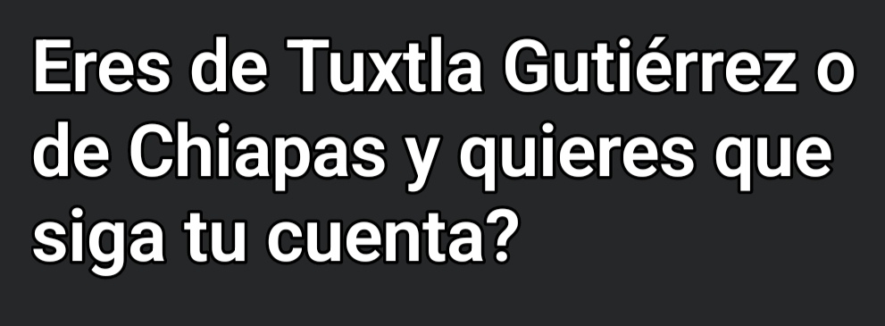 Quieres que te siga? 

 👉Debes de tener en tu perfil que eres de Tuxtla o de alguna ciudad de Chiapas 

👉 Darle RT y like a esta publicación 
👉 Activyma la campanita de notificaciones
👉 Seguir nuestra cuenta secundaria 

<a href="/Javier2Kar32946/">🔥K̸a̸r̸y̸ y̸ J̸a̸v̸i̸e̸r̸🔥</a> 

No enviar DM ni pito selfies