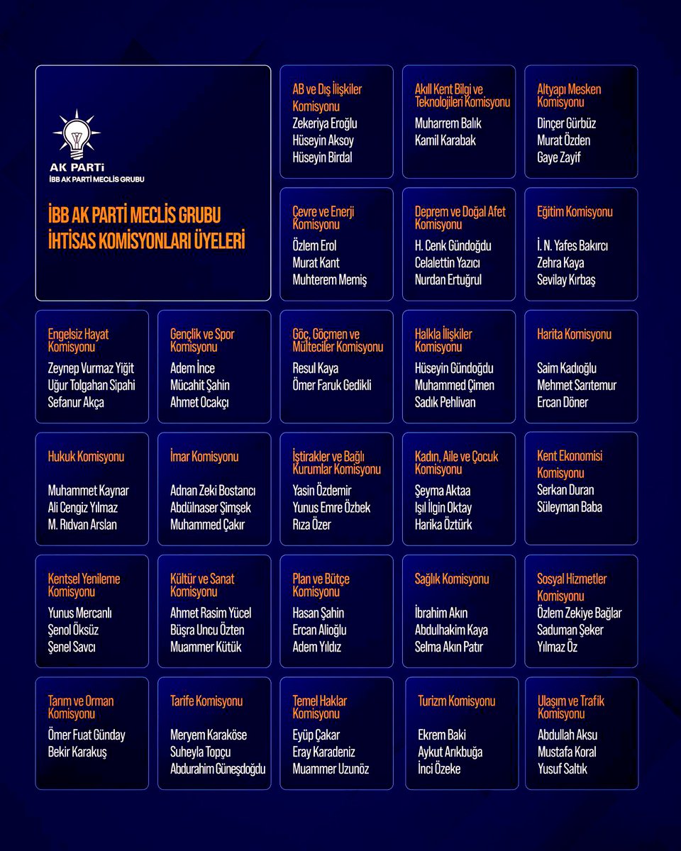 İBB AK Parti Meclis Grubumuzda yeni görev dağılımları belli oldu. Grup Başkan Vekilimiz seçilen Sayın Faruk Gökkuş başkanımıza Başkan Vekili ve Gurup sözcüsü seçilen Pendik İlçemizin İbb Meclis üyesi ve dava arkadaşım <a href="/mrt_turkyilmaz/">Murat TÜRKYILMAZ | Av.</a>  Başkanıma Çekmeköy İbb meclis üyemiz değerli
