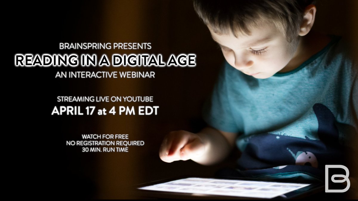 THREE DAYS AWAY!
Join us LIVE for a free, interactive presentation: "Reading in a Digital Age." No registration required!
Streaming April 17 at 4 PM EDT at 
youtube.com/live/ldCPntR4A…
#digitalliteracy #LiteracyDevelopment #webinar