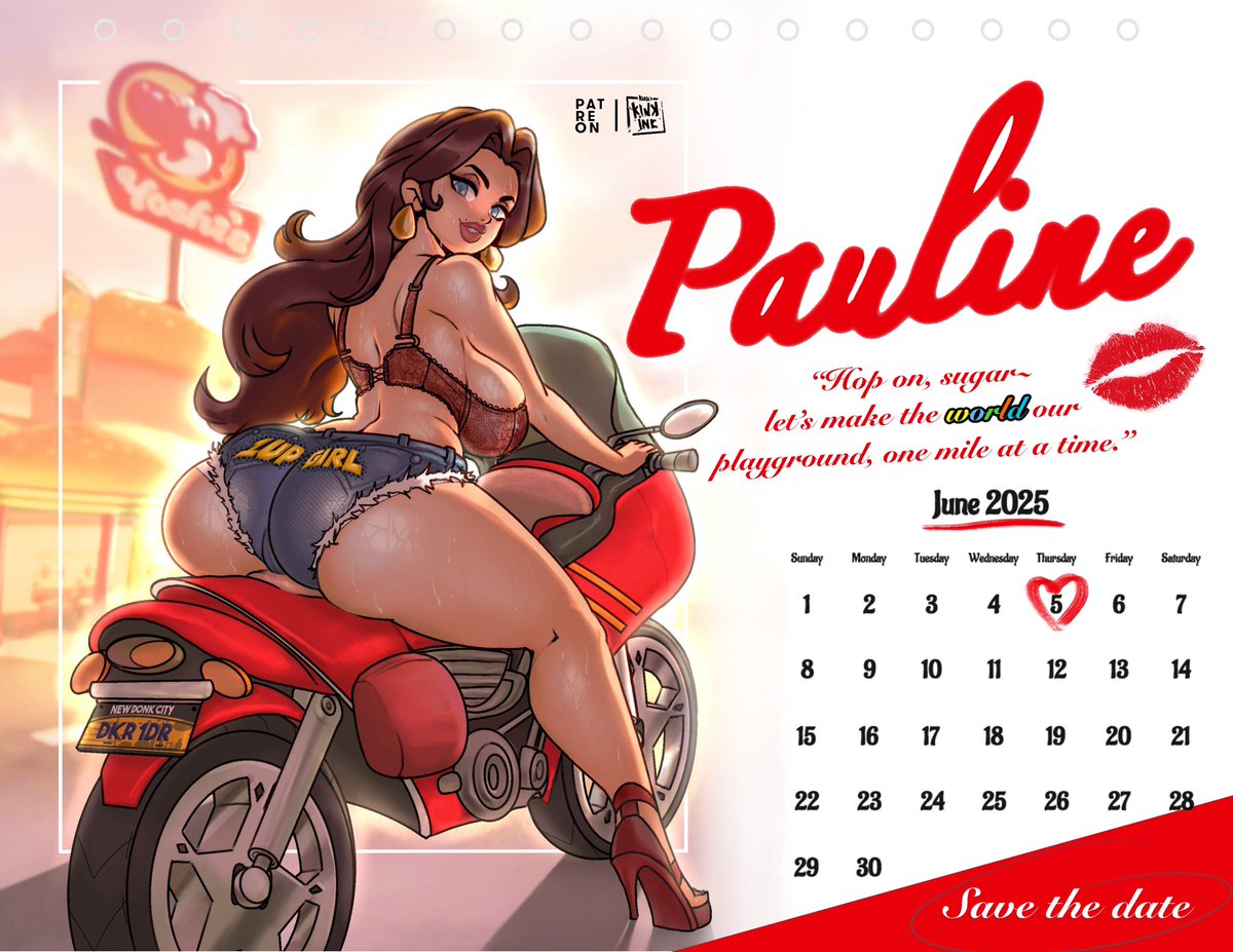 She’s been lubed, tuned, and purring~let’s see how far you can take her. 🏍️🔥💦
Hang this calendar to remind you when you’ll explore the world, every twist, turn, and dirty little detour.
#MarioKartWorld #Pauline