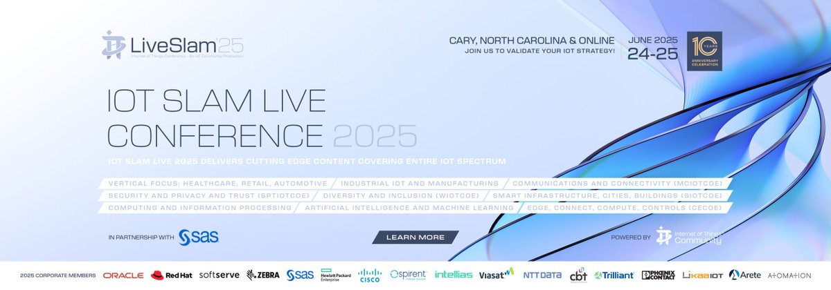 DigitalJPB's tweet photo. Save the Date – June 24 and 25! We are excited to welcome the #IoTCommunity back to SAS Headquarters for IoT Slam Live 2025. Join us for two days of powerful conversations on breakthrough innovations in AI and IoT. More details coming soon. https://t.co/zV6nBdwuoC #IoTSlam https://t.co/ZJMfcCw0t2