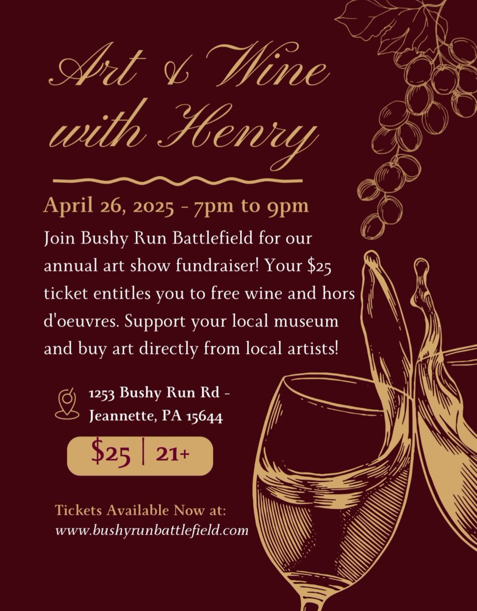 Come join us for our annual art show and support some local artists.