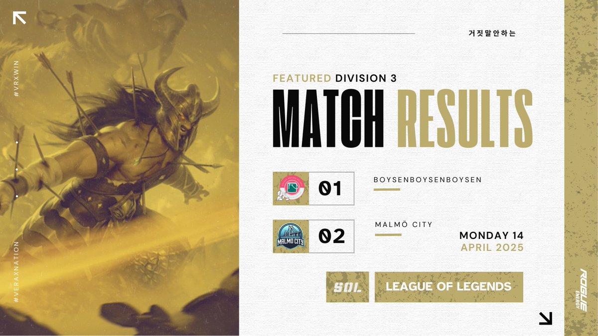 Verax Esports (@veraxesports) on Twitter photo The series ends in a 2-1 to Malmö City vs <a href="/Boysenboysenboy/">Boysen (boysen) boysen</a> in division 3 of <a href="/Onlineligan/">Svenska Onlineligan</a>! Thanks for tuning in you guys, and GGWP to both teams. Malmö City goes through to the grand finals next week vs 2 Massive 🥳
#SOLS10 #SOL25 The series ends in a 2-1 to Malmö City vs <a href="/Boysenboysenboy/">Boysen (boysen) boysen</a> in division 3 of <a href="/Onlineligan/">Svenska Onlineligan</a>! Thanks for tuning in you guys, and GGWP to both teams. Malmö City goes through to the grand finals next week vs 2 Massive 🥳
#SOLS10 #SOL25
