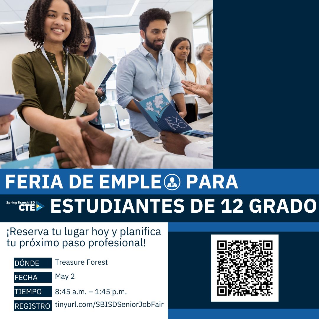 Seniors! Looking for a job or internship after graduation?
Come to SBISD's CTE Senior Job Fair on May 2 and meet real employers!
📍7635 Amelia Rd | ⏰ 7:30 AM – 2:30 PM
🔗 tinyurl.com/SBISDjobfair25
#CTEJobFair #CareerReady #SBISD
