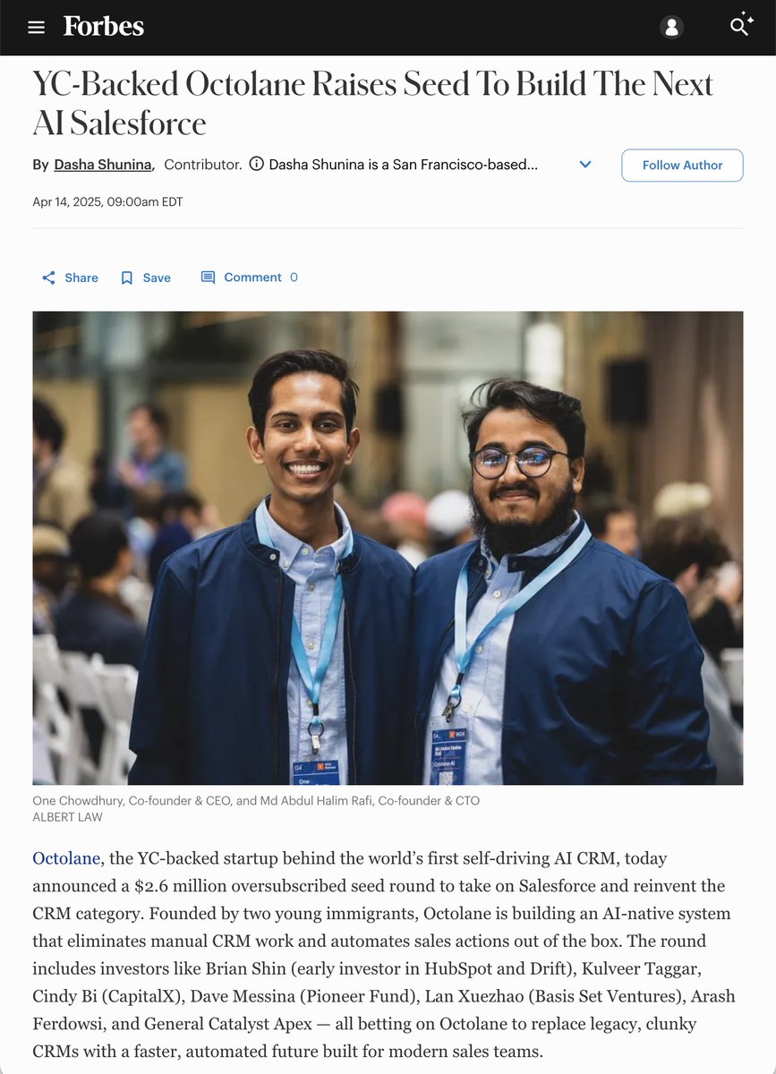 Coffee with One (@coffeewithone) on Twitter photo <a href="/octolane_ai/">Octolane AI</a> is the world’s first Self-Driving AI CRM.
Not a System of Record.
A System of Action.
âś… Your follow-up is already written
âś… Your pipeline updates itself
âś… Your day prioritized before it starts
âś… Replaces 7 tools. Feels like one
This isn’t software.
This is <a href="/octolane_ai/">Octolane AI</a> is the world’s first Self-Driving AI CRM.
Not a System of Record.
A System of Action.
âś… Your follow-up is already written
âś… Your pipeline updates itself
âś… Your day prioritized before it starts
âś… Replaces 7 tools. Feels like one
This isn’t software.
This is