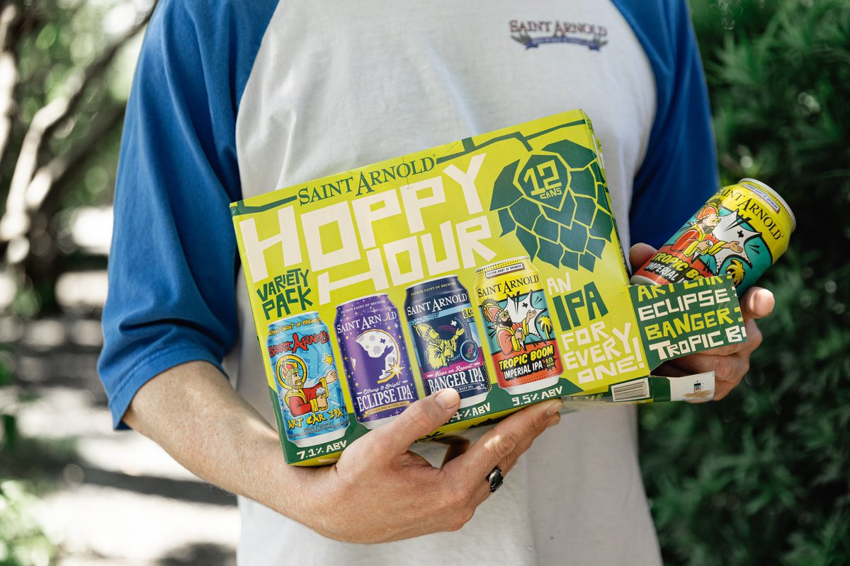 Whether you're team citrus, tropical, smooth, or bold, we have an IPA for Everyone. Grab the new Hoppy Hour Variety Pack featuring Art Car IPA, Eclipse IPA, Banger IPA, and Tropic Boom Imperial IPA. That’s 12 cans of hoppy happiness waiting for you at your favorite store. ✨💚