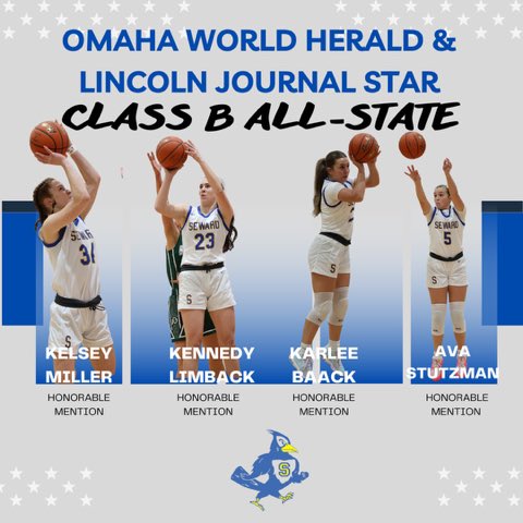 Seward Girls Basketball (@sewardgball) on Twitter photo Congrats to <a href="/KelseyM1512/">Kelsey Miller</a> , <a href="/KennedyMLimback/">Kennedy Limback</a> , <a href="/karleebaack/">Karlee Baack</a> , and Ava for receiving Class B All-State Honorable Mention this season. A great honor for these individuals and their teammates! Congrats to <a href="/KelseyM1512/">Kelsey Miller</a> , <a href="/KennedyMLimback/">Kennedy Limback</a> , <a href="/karleebaack/">Karlee Baack</a> , and Ava for receiving Class B All-State Honorable Mention this season. A great honor for these individuals and their teammates!