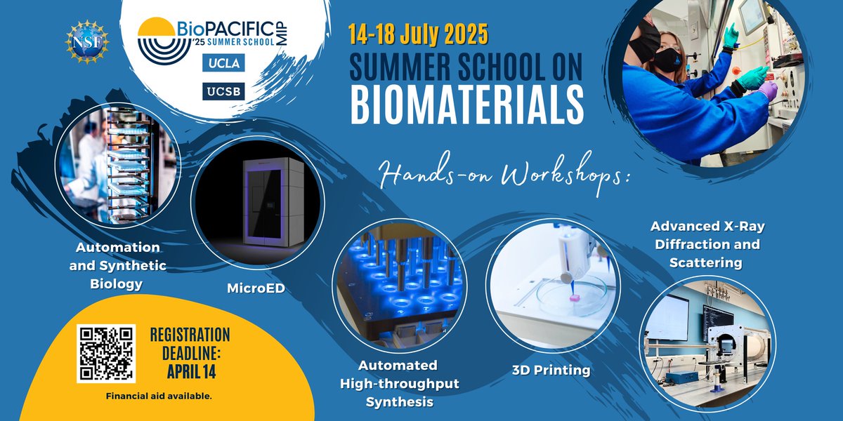 BioPACIFIC MIP (@biopacificmip) on Twitter photo 🚨 Last day to apply!
The <a href="/BioPACIFICMIP/">BioPACIFIC MIP</a> Summer School closes tonight ⏳
🧪 Train in high-throughput synthesis
🔬 Run your own samples
💸 Room & board covered
📍 UCSB & UCLA | July 14–18
🔗 Apply now: bit.ly/3E8RdsV
#NSFfunded #SummerSchool #PolymerScience #UCLA #UCSB 🚨 Last day to apply!
The <a href="/BioPACIFICMIP/">BioPACIFIC MIP</a> Summer School closes tonight ⏳
🧪 Train in high-throughput synthesis
🔬 Run your own samples
💸 Room & board covered
📍 UCSB & UCLA | July 14–18
🔗 Apply now: bit.ly/3E8RdsV
#NSFfunded #SummerSchool #PolymerScience #UCLA #UCSB