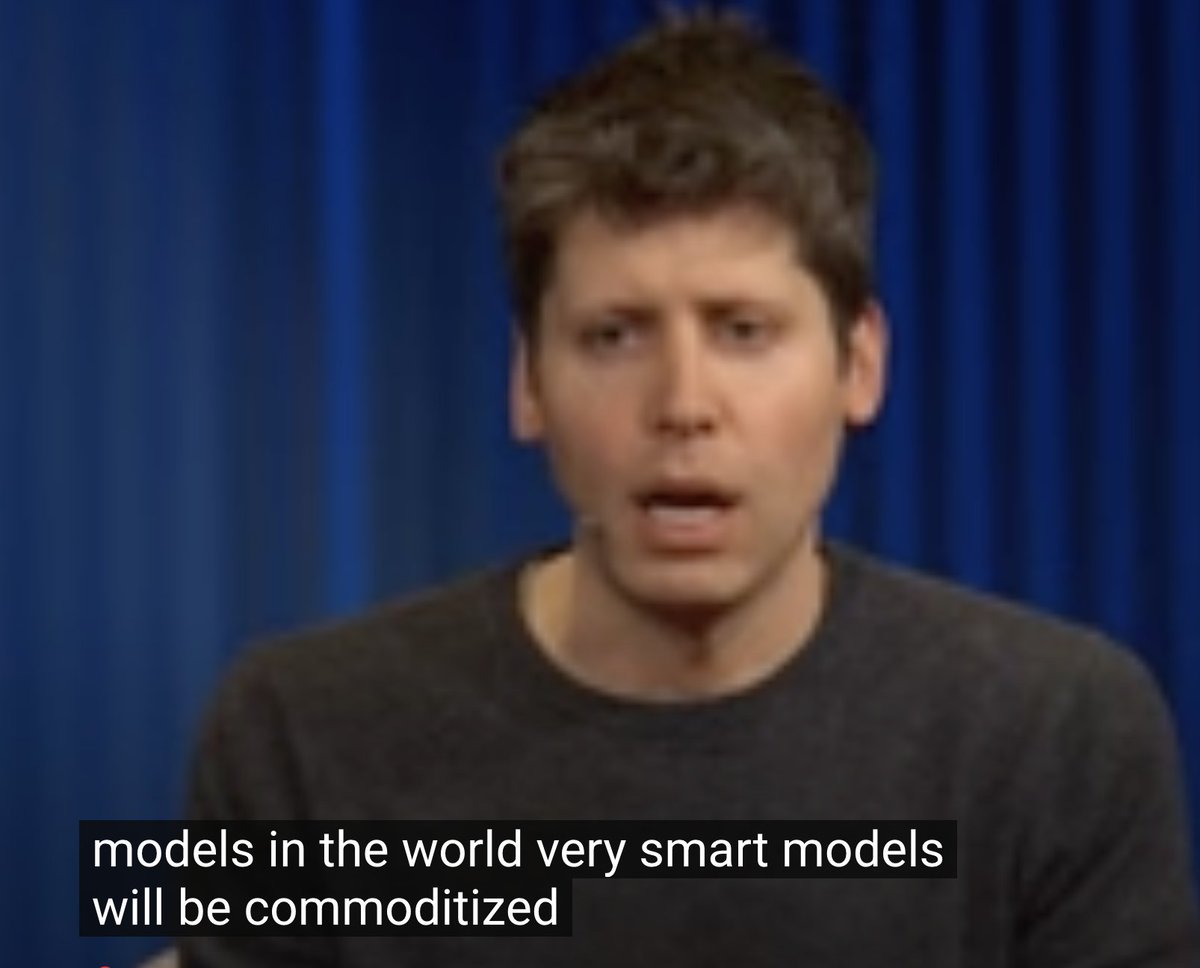 Suhail's tweet image. App Layer incoming:
1. Very smart models will be commoditized
2. Build the best defining product in the space