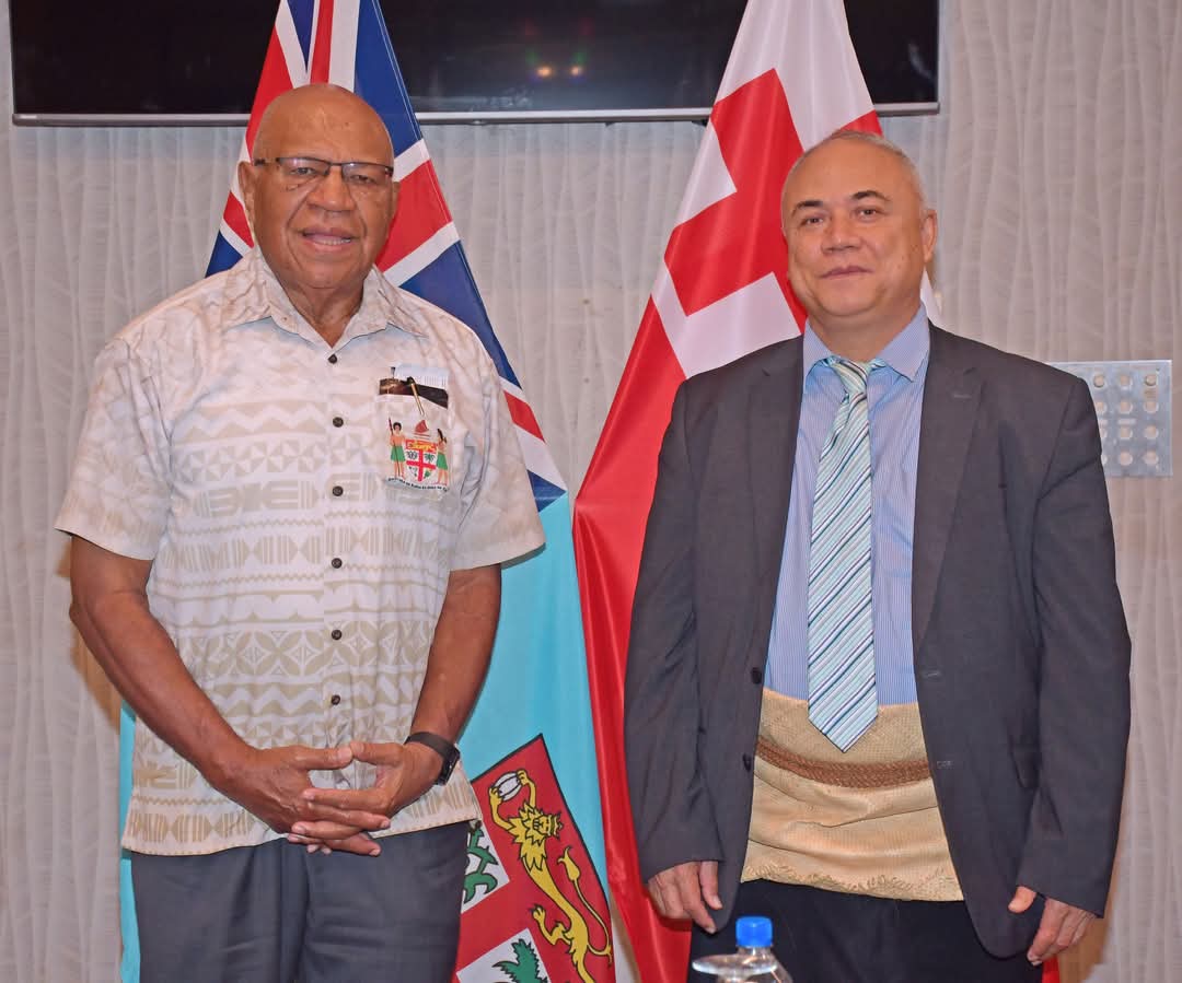 Fiji Ministry of Foreign Affairs (@fiji_mofa) on Twitter photo In the spirit of strengthening our #PacificVuvale, Prime Minister Hon. <a href="/slrabuka/">Prime Minister Sitiveni Rabuka</a> met with the Prime Minister of the Kingdom of Tonga, Hon. Dr. โAisake Valu Eke. Both leaders reaffirmed their commitment to building resilient/sustainable future for the Pacific peoples. ๐ซ๐ฏ๐ค๐น๐ด In the spirit of strengthening our #PacificVuvale, Prime Minister Hon. <a href="/slrabuka/">Prime Minister Sitiveni Rabuka</a> met with the Prime Minister of the Kingdom of Tonga, Hon. Dr. โAisake Valu Eke. Both leaders reaffirmed their commitment to building resilient/sustainable future for the Pacific peoples. ๐ซ๐ฏ๐ค๐น๐ด