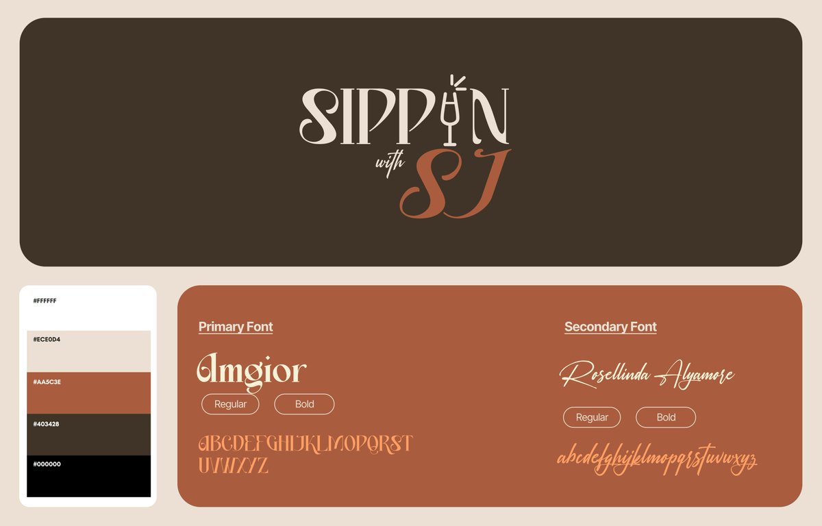 thecreativexx's tweet image. Brand Visuals for Sippin with SJ
Currently my favorite project this year.
Shani said "I need a beautiful design"
I said, "I got you!"
Full Visuals here: behance.net/gallery/223659…