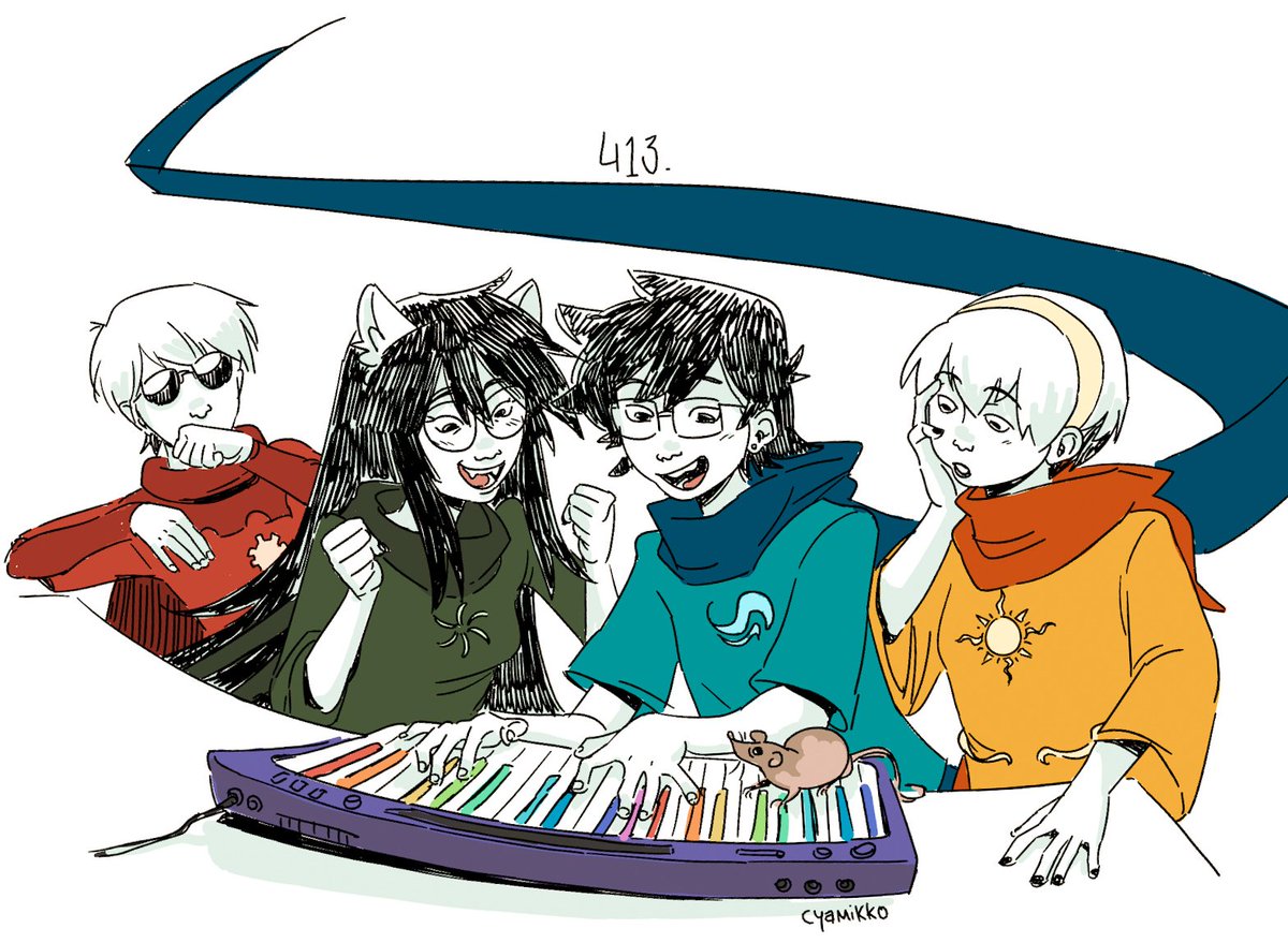 cyamikko's tweet image. extremely quick and a day late but hope everyone had a great 413 #homestuck