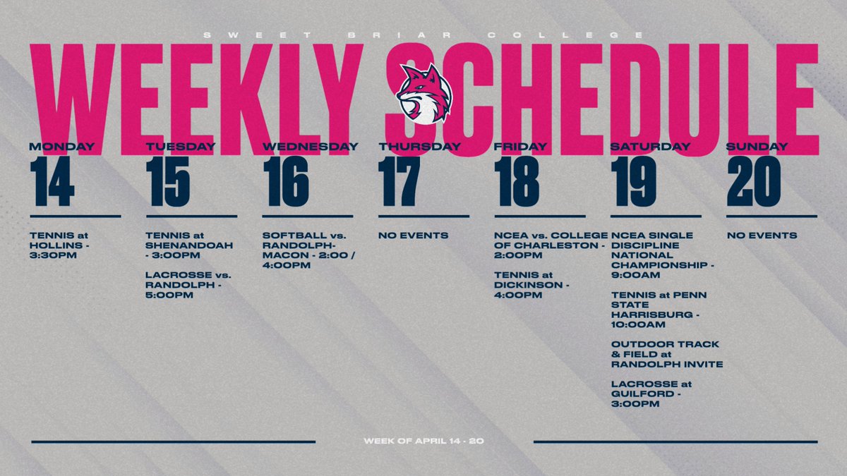 It's a busy week ahead for the Vixens with action already underway in Roanoke for Tennis!

#upupsweet | #vixenFIERCE