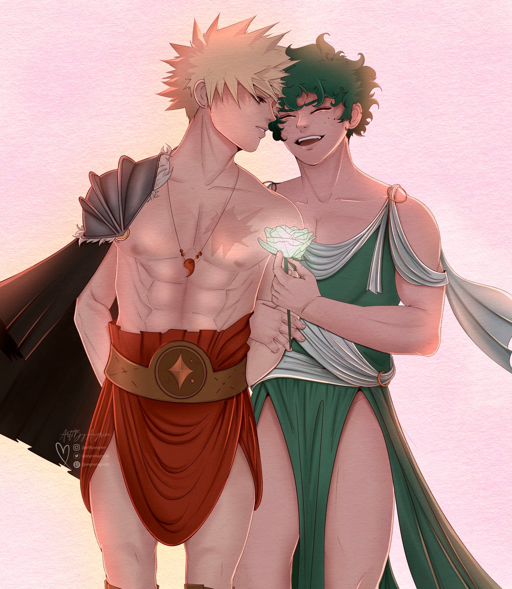 “Till I find my hero’s welcome waiting here, in your arms…” 🧡💚

Excited to share my piece for <a href="/EverAfterBKDK/">Ever After: BKDK Folklore & Fairy Tale Bang</a> based on the hercules AU written by <a href="/MickeyMouseAnne/">KaylsDaughtofHades</a> 
#bkdk #ktdk #bakudeku