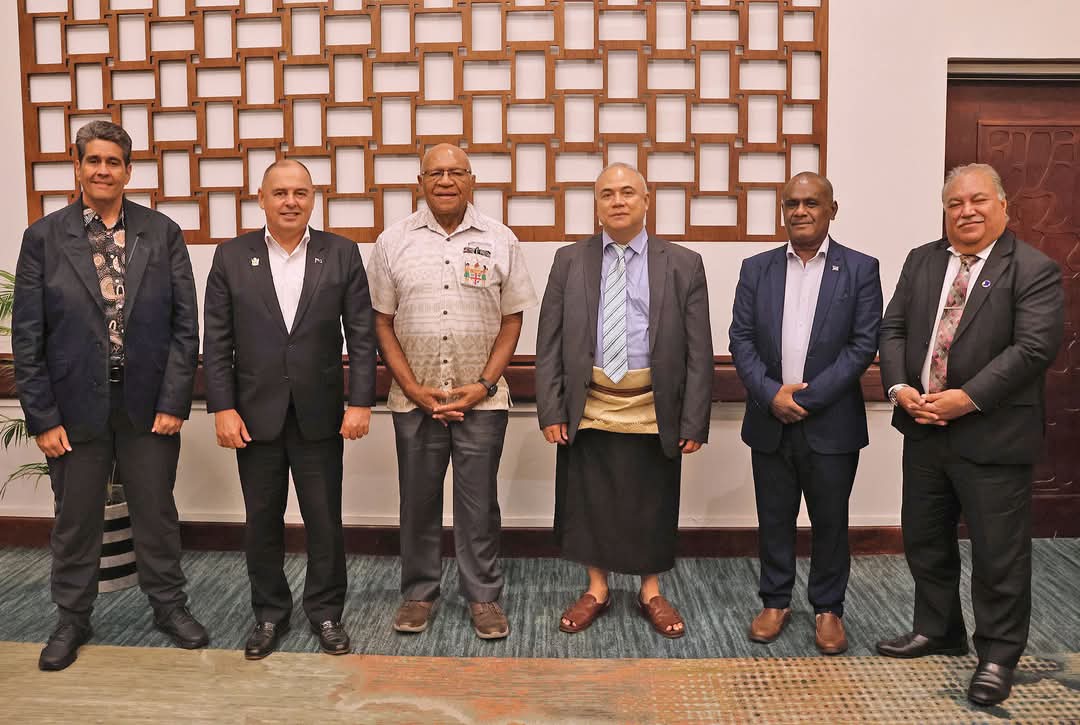 Fiji Ministry of Foreign Affairs (@fiji_mofa) on Twitter photo The Pacific Islands Forum Troika Leaders held their first in-person meeting of the year in Nadi, Fiji, to discuss the progress on a range of regional priorities. The leaders were welcomed by the Prime Minister Hon. <a href="/slrabuka/">Prime Minister Sitiveni Rabuka</a>. #PacificVuvale #PeaceProsperity #solidarity The Pacific Islands Forum Troika Leaders held their first in-person meeting of the year in Nadi, Fiji, to discuss the progress on a range of regional priorities. The leaders were welcomed by the Prime Minister Hon. <a href="/slrabuka/">Prime Minister Sitiveni Rabuka</a>. #PacificVuvale #PeaceProsperity #solidarity