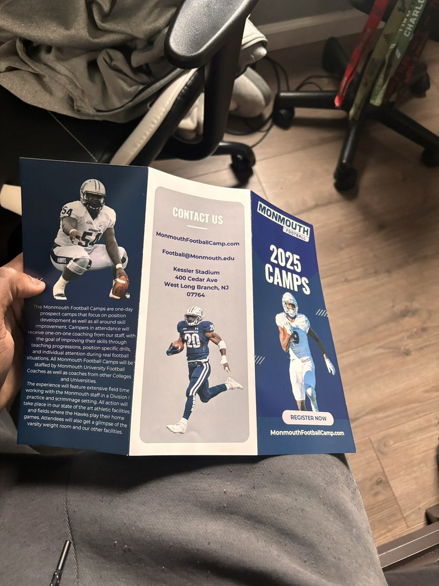 Thank you <a href="/MUHawksFB/">Monmouth Football</a> for the camp invite. Excited to participate and be on campus !
<a href="/pwayfootball/">Piscataway Chiefs Football</a> <a href="/Coach_KCal/">Kevin Callahan Jr.</a> <a href="/CoachKDumas/">Kamau Dumas</a>