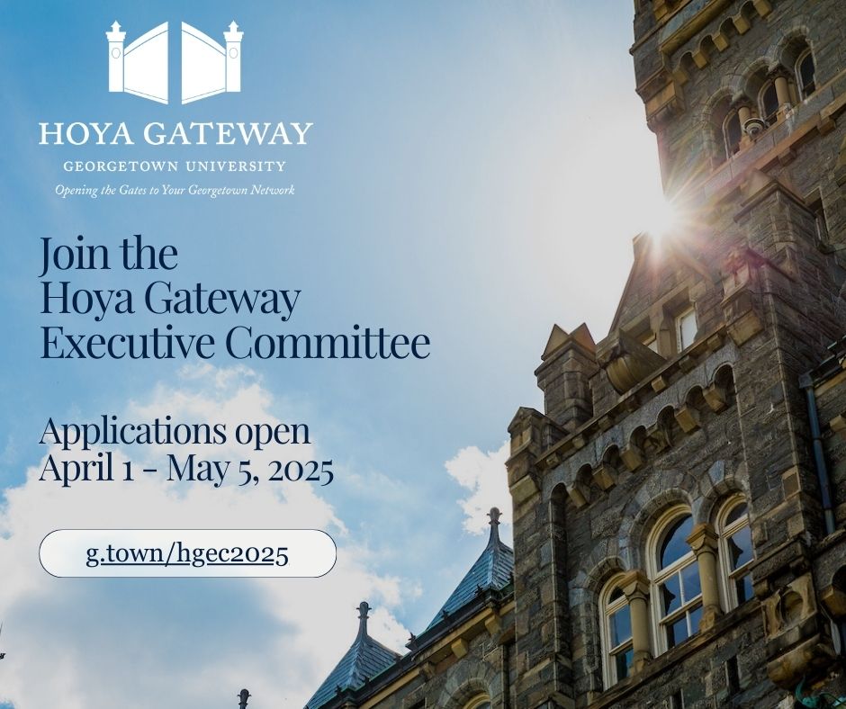 Calling all alumni! Applications are now open for the Hoya Gateway Executive Committee. This volunteer leadership opportunity is your chance to help shape the program’s direction, connect more Hoyas across generations, and share your professional expertise. Link in bio.