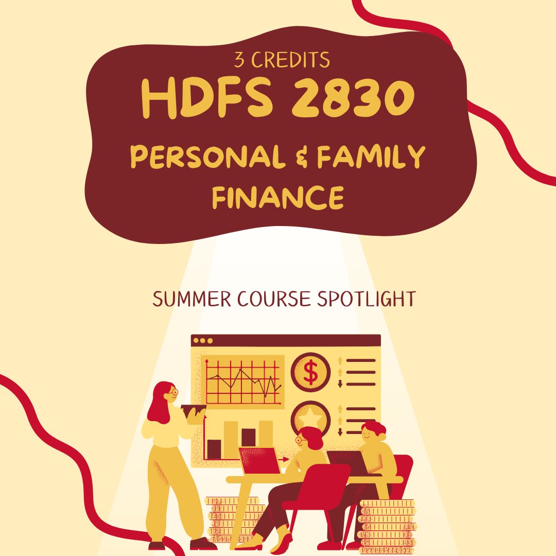 Spring Course Spotlight! This course covers everything you need to know about budgeting, saving, smart spending, credit, taxes, and investing! This class is a great way to get ahead! This course is 3 credits and will be Online.