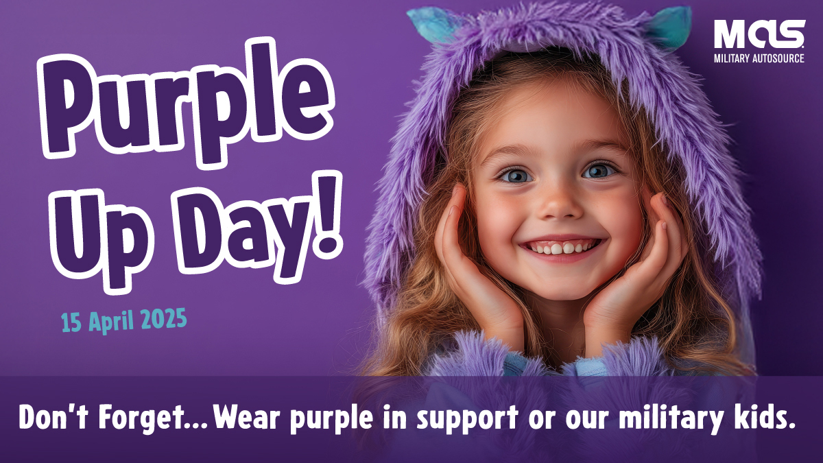 💜 April is the Month of the Military Child - a time to honor the strength, resilience &amp; heart of military kids. 💜

Join us April 15th for #PurpleUpDay as we show love for the young heroes who serve too.

👉 militaryautosource.com #MilitaryChild #PurpleUp #USA