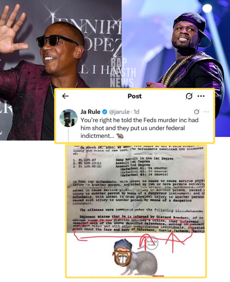 Ja Rule GOES OFF on 50 Cent, Calls Him a RAT in Explosive X Rant!

Full details: documentrap.com/ja-rule-accuse…