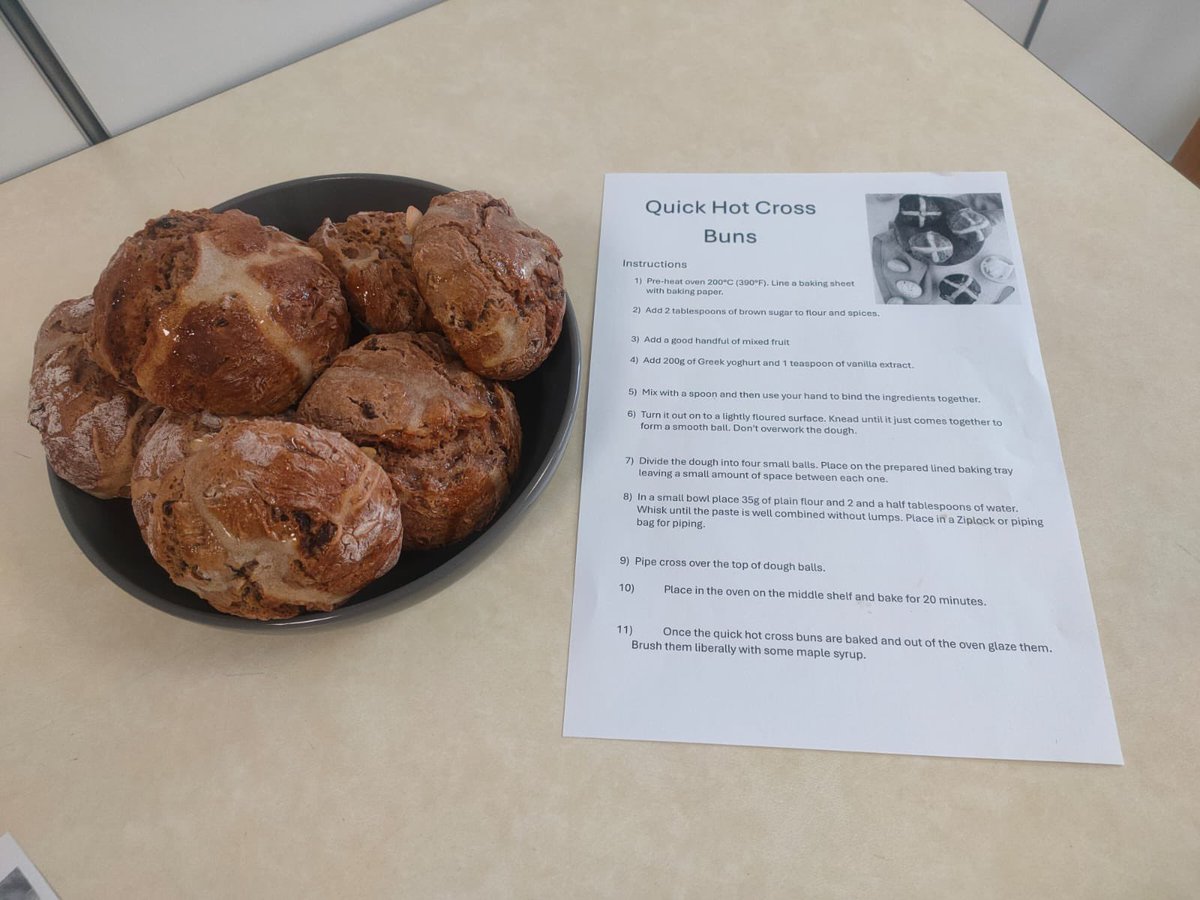 Liz, our OT apprentice, spent her afternoon helping some of our Stroke Survivors on F8 bake Hot Cross Buns ready for Easter 🐣 a fun way to engage them in therapy! We have more Easter rehab activities coming this week too 💪🏻 <a href="/CentreWessex/">Wessex Neurological Centre</a> <a href="/UHSFT/">University Hospital Southampton 💙</a>