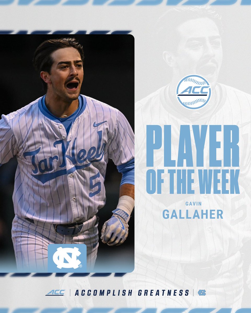 ACC Baseball (@accbaseball) on Twitter photo ๐ฃ๐๐๐ฌ๐๐ฅ ๐ข๐ ๐ง๐๐ ๐ช๐๐๐ ๐
Gavin Gallaher, <a href="/DiamondHeels/">Carolina Baseball</a>
๐ theacc.co/25BASEpotw9 ๐ฃ๐๐๐ฌ๐๐ฅ ๐ข๐ ๐ง๐๐ ๐ช๐๐๐ ๐
Gavin Gallaher, <a href="/DiamondHeels/">Carolina Baseball</a>
๐ theacc.co/25BASEpotw9