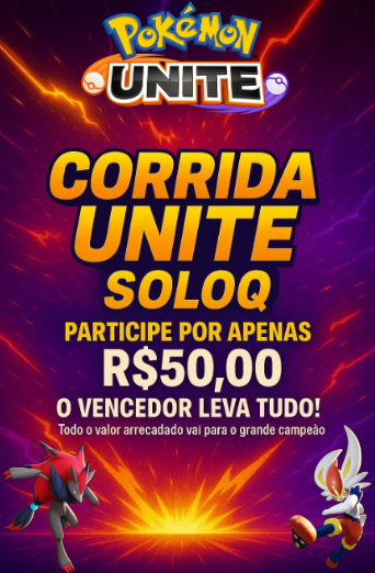 Quer mostrar pra todo mundo que você é o melhor jogador brasileiro de Pokemon Unite? Entre pra primeira CORRIDA DE PDL DE UNITE!

Jogando apenas SOLOQ, consiga o máximo de pontos possível, o jogador com a maior pontuação no fim da season leva o PREMIO!

Link e regras na thread: