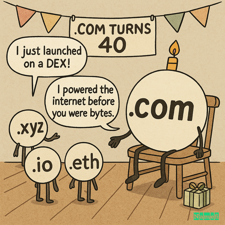 Celebrating .COM's 40th anniversary! Please show off your .com domains in the replies below and like the ones you like!