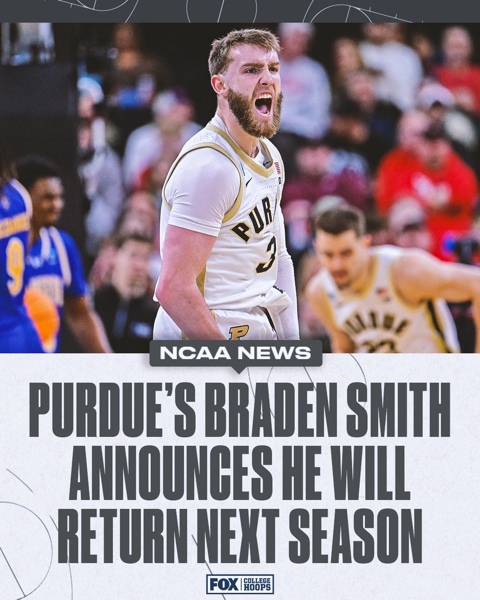 Guess who's back for <a href="/BoilerBall/">Purdue Men's Basketball</a>?! 👀 🚂 

<a href="/3bradensmith/">Braden Smith</a> shares he'll be returning for the Boilermakers next season