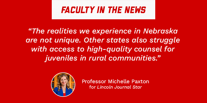 Nebraska Law (@unlcollegeoflaw) on Twitter photo Professor Paxton spoke to <a href="/JournalStarNews/">Lincoln Journal Star</a> regarding "rural legal deserts" and how the Nebraska Children's Justice and Legal Advocacy Center will build upon existing programs to address children's justice issues in underserved areas. #NELaw
Read on ›› ow.ly/59aH50VAaQP Professor Paxton spoke to <a href="/JournalStarNews/">Lincoln Journal Star</a> regarding "rural legal deserts" and how the Nebraska Children's Justice and Legal Advocacy Center will build upon existing programs to address children's justice issues in underserved areas. #NELaw
Read on ›› ow.ly/59aH50VAaQP