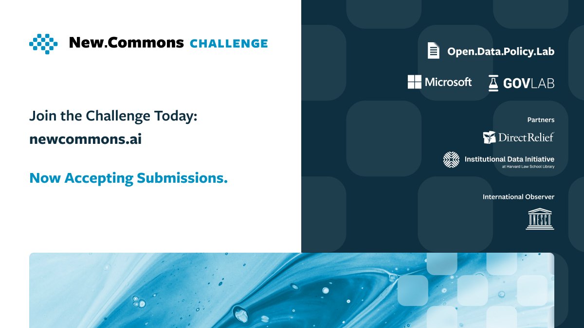 CUSP at NYU Tandon (@nyu_cusp) on Twitter photo Don't miss the chance to participate in the New Commons Challenge, an initiative to advance the responsible reuse of data for AI-driven solutions that enhance local decision-making and humanitarian response! <a href="/TheGovLab/">The GovLab</a> <a href="/sverhulst/">Stefaan G. Verhulst</a> tinyurl.com/2hardp63 Don't miss the chance to participate in the New Commons Challenge, an initiative to advance the responsible reuse of data for AI-driven solutions that enhance local decision-making and humanitarian response! <a href="/TheGovLab/">The GovLab</a> <a href="/sverhulst/">Stefaan G. Verhulst</a> tinyurl.com/2hardp63