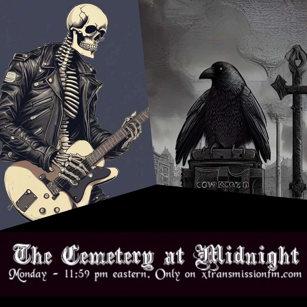 Bobinblackboots's tweet photo. It's a good ole fashioned hodgepodge night in the Cemetery tonight. We'll be spinning some new and classic #horrorrock #hellbilly #metal and a bit o' #comedy. Join us at 11:59 pm eastern on https://t.co/Cx5Q4r2zL9. #internetradio https://t.co/EoUxKfYWkF