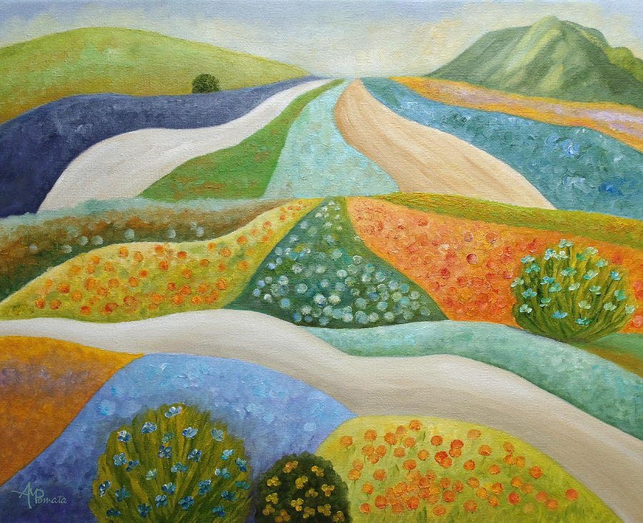 ampomata's tweet photo. This is my painting "Springtime Bustle". https://t.co/NdMuxvfhQI