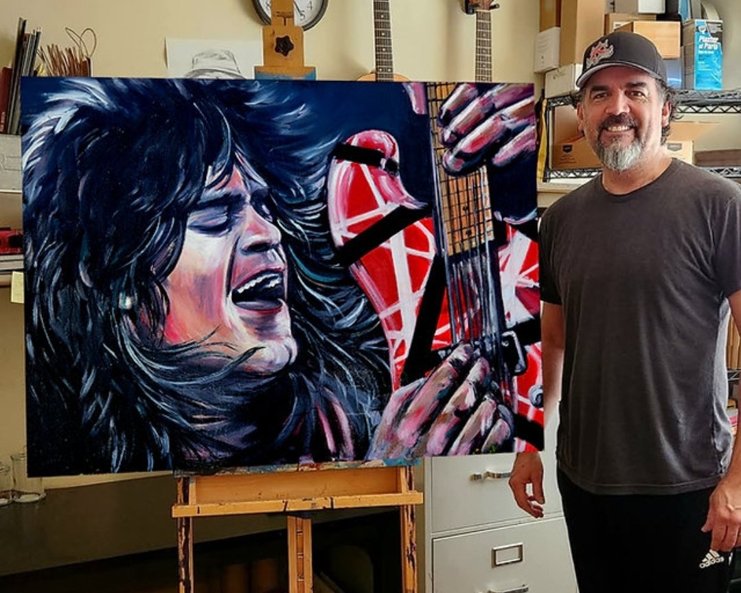 30"x40" ORIGINAL oil on Canvas 
Available Only at: artofthomasestrada.com/product-page/3…
.
#eddievanhalen 
#evh
#originalart
