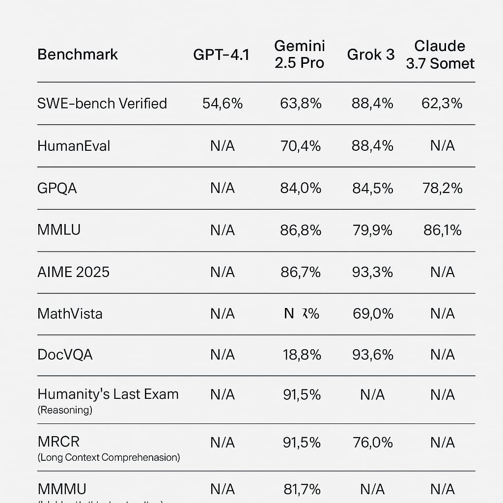 ChatGPT was reluctant to provide this comparison with the new 4.1 model. I had to ask multiple times to use the latest competitor models.