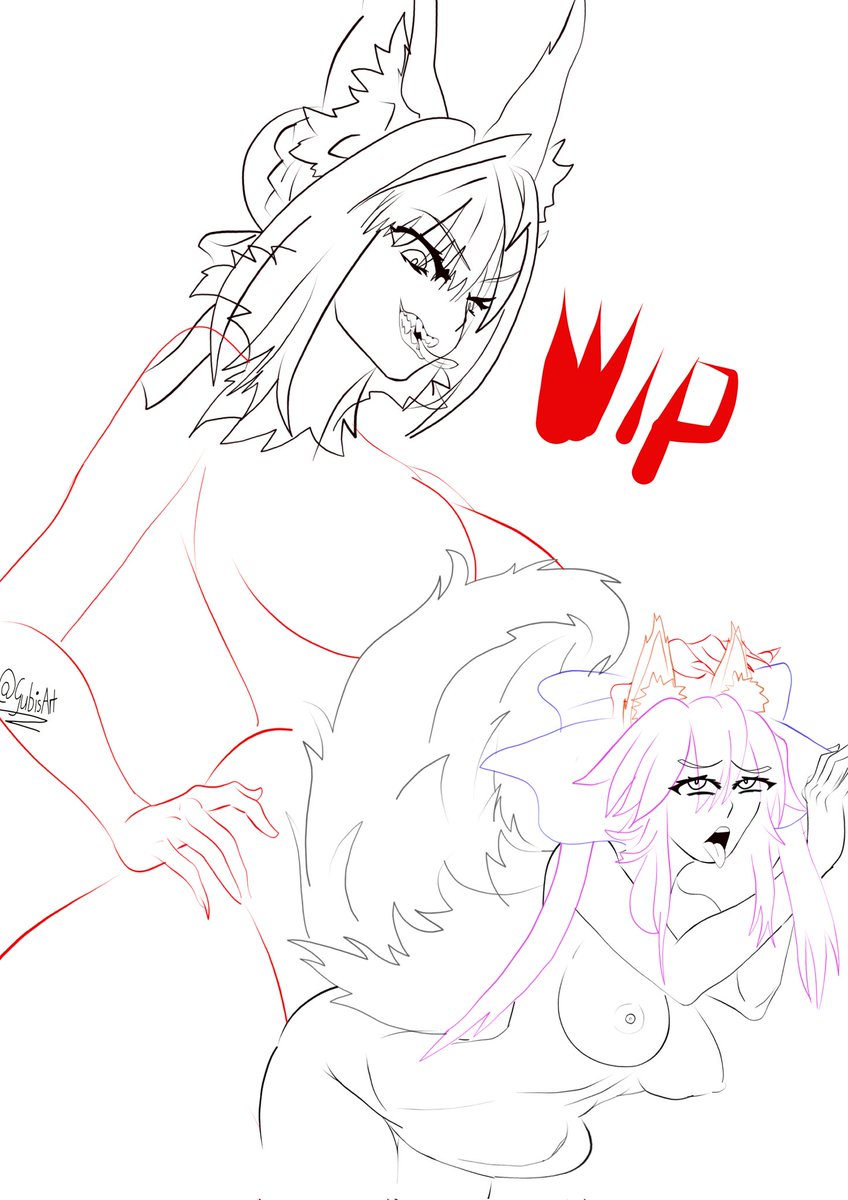 Futa on female warning - Mother Harlot dominates Tamamo - Sketch