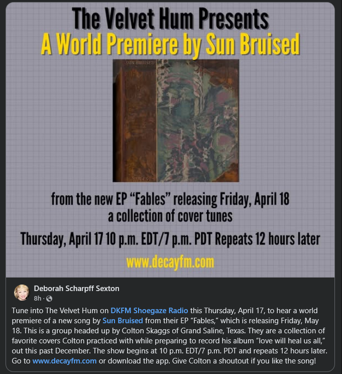sunbruisedxi's tweet photo. new song on internet radio this thursday fellas https://t.co/MUxUIYbRRJ