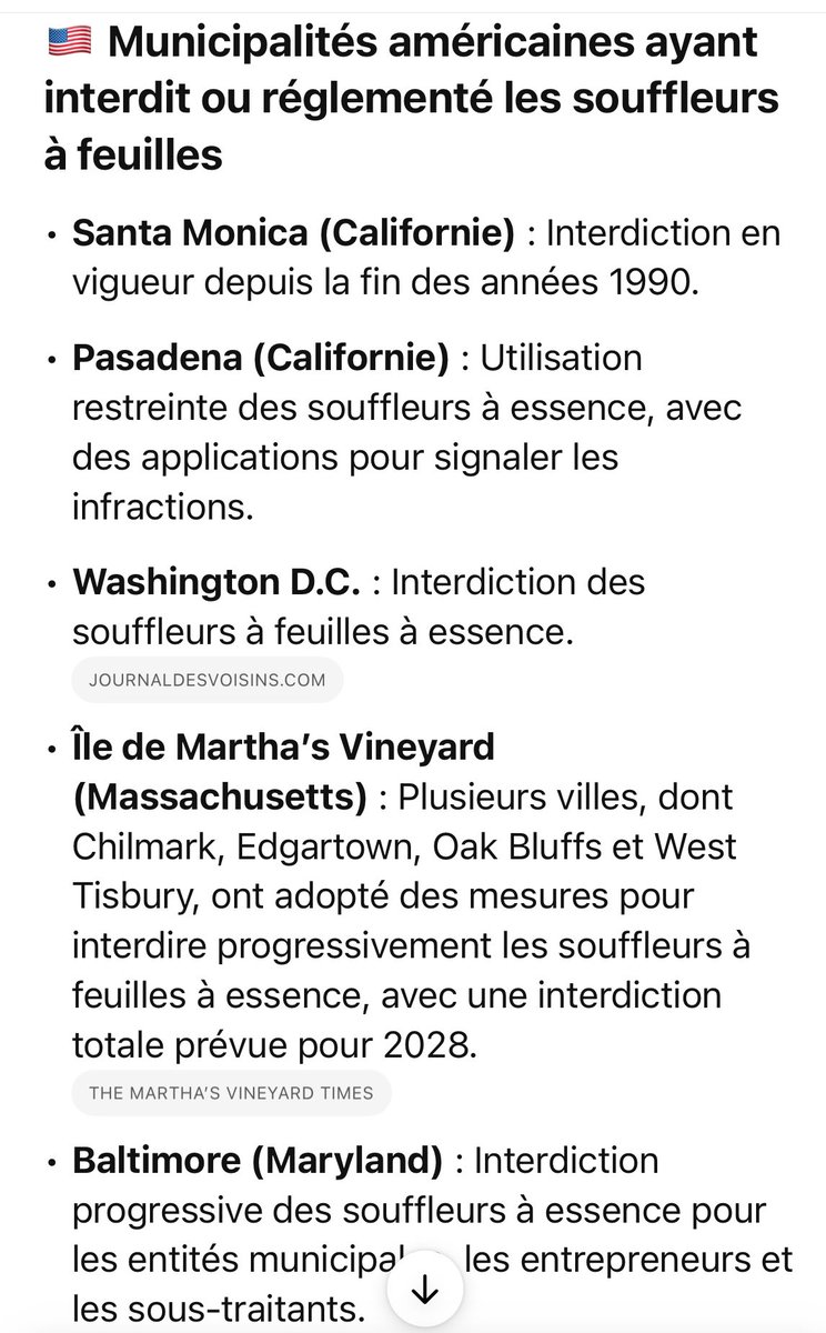 MontgrainL's tweet image. De plus en plus de villes américaines bannissent les souffleurs à feuilles à essence.
Pourquoi? Bruit excessif, pollution, risques pour la santé, destruction de la biodiversité. #LeafBlowerBan #PollutionSonore #SantéPublique #Biodiversité #SolutionsSansBruit
