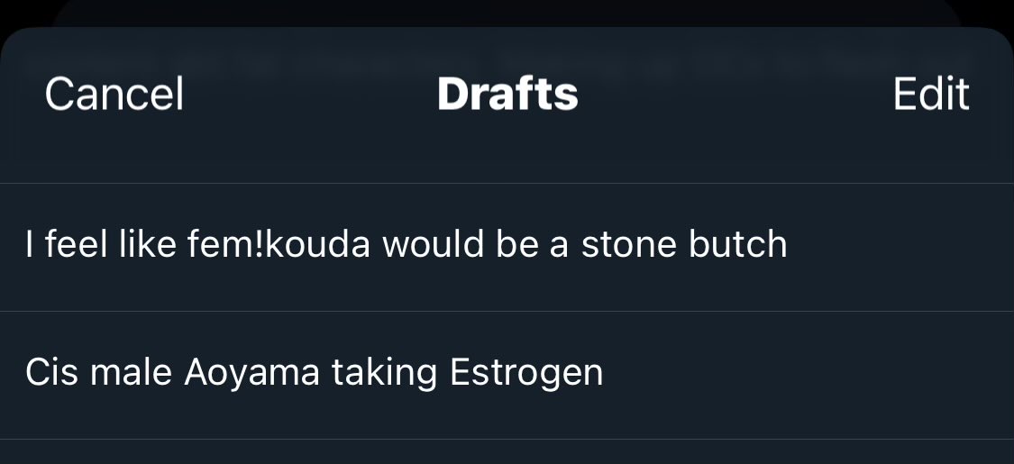 lots of fun gender going on in my drafts