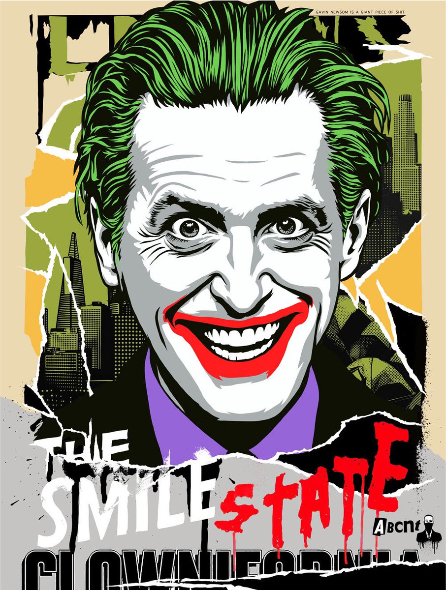 ABCNT1's tweet image. CLOWNIFORNIA 🤡 The Smile State
