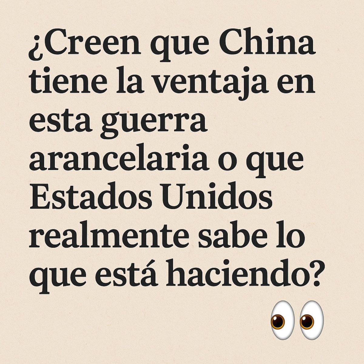 🚢 ¿Creen que China tiene la ventaja en esta guerra arancelaria o que Estados Unidos realmente sabe lo que está haciendo?