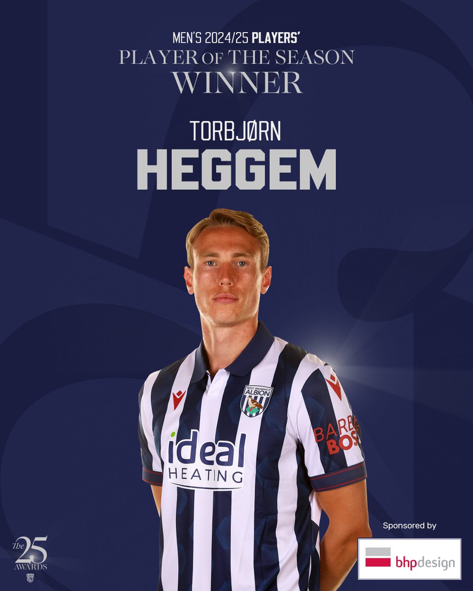 WBA's tweet photo. Your 2024/25 Men’s Players’ Player. 🤩

Torbjørn Heggem! 🇳🇴🧱

#WBA25Awards | #WBA https://t.co/Mffb6Y1I6C