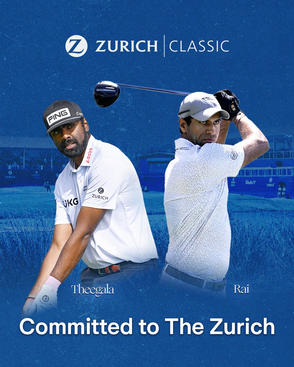 Another great team commits to #ZurichClassic Sahith Theegala and Aaron Rai to team up next week!  For more info zurichgolfclassic.com