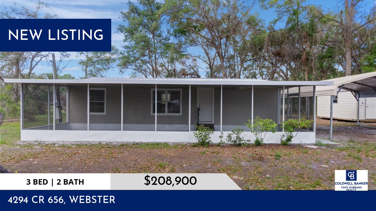 CBTonyhub's tweet photo. 📍 New Listing 📍 Take a look at this fantastic new property that just hit the market located at 4294 Cr 656 in Webster. Reach out here or at (352) 301-2199 for more information

Coldwell Banker Tony Hubbard Realty
1795 E. Highway ... https://t.co/rW9tkaQeKu https://t.co/u5lMohab8D