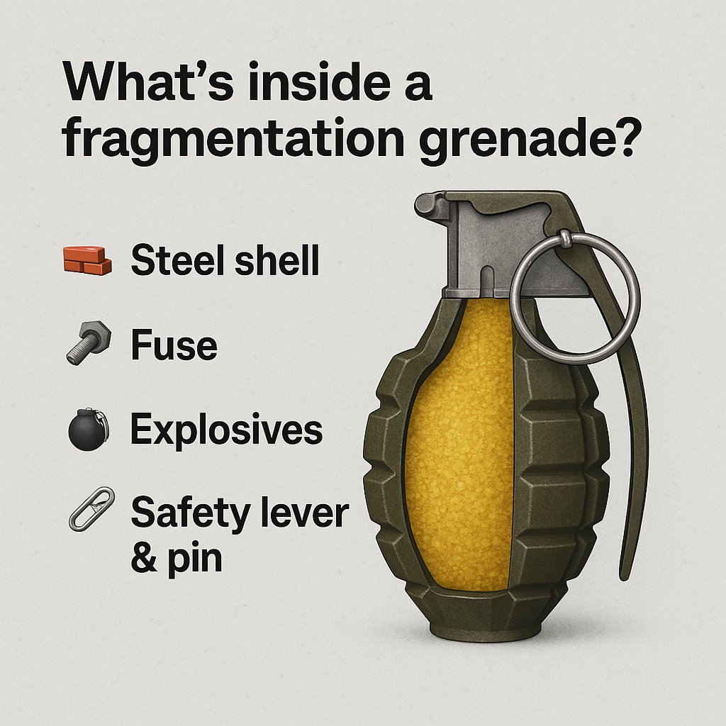 Wonders_Whys's tweet photo. What is a grenade?
A hand-thrown explosive with a timed fuse.
Small. Portable. Deadly.
🪖💥🧨
#GrenadeFacts #ScienceOfWar https://t.co/ISXYRkbd3g