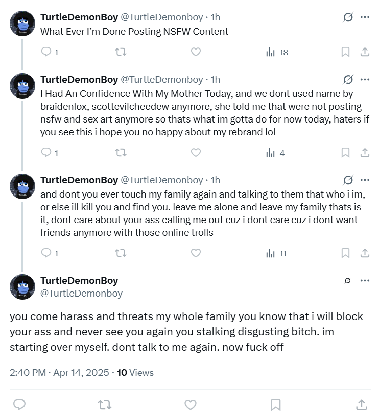 m8lu0marcafgio's tweet photo. buddy

1. you did copy from @ashiioxsirl!

2. you are making lies once again.

3. you are doing MORE death threats.

Quit the internet already Braiden. https://t.co/SiR4ovmuof