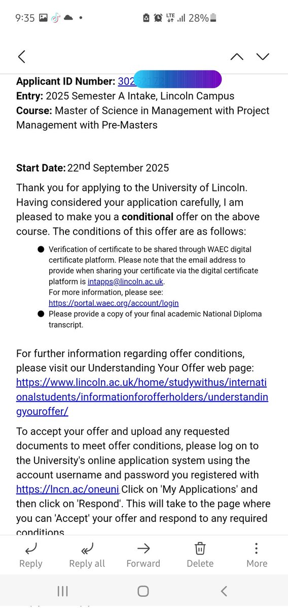 Yusudicer's tweet photo. @Oludeewon Good evening mr. Deewon 
I got a offer letter from university of Lincoln this afternoon and I need at least 20m continue with the processing and I have less than 6m in my account, how can you help to get a loan to processing the admission sir.
Please I need your help. https://t.co/l7HKtCAu4a