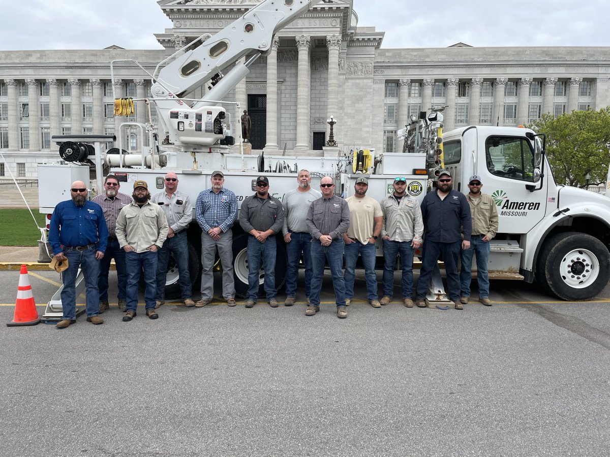 AmerenMissouri's tweet photo. The Missouri legislature recognized our men and women on the front line in celebration of Missouri Lineworker Appreciation Day! Shout out to our essential workers for all they do to provide safe and reliable energy for our community. https://t.co/6M2iKWXAmB