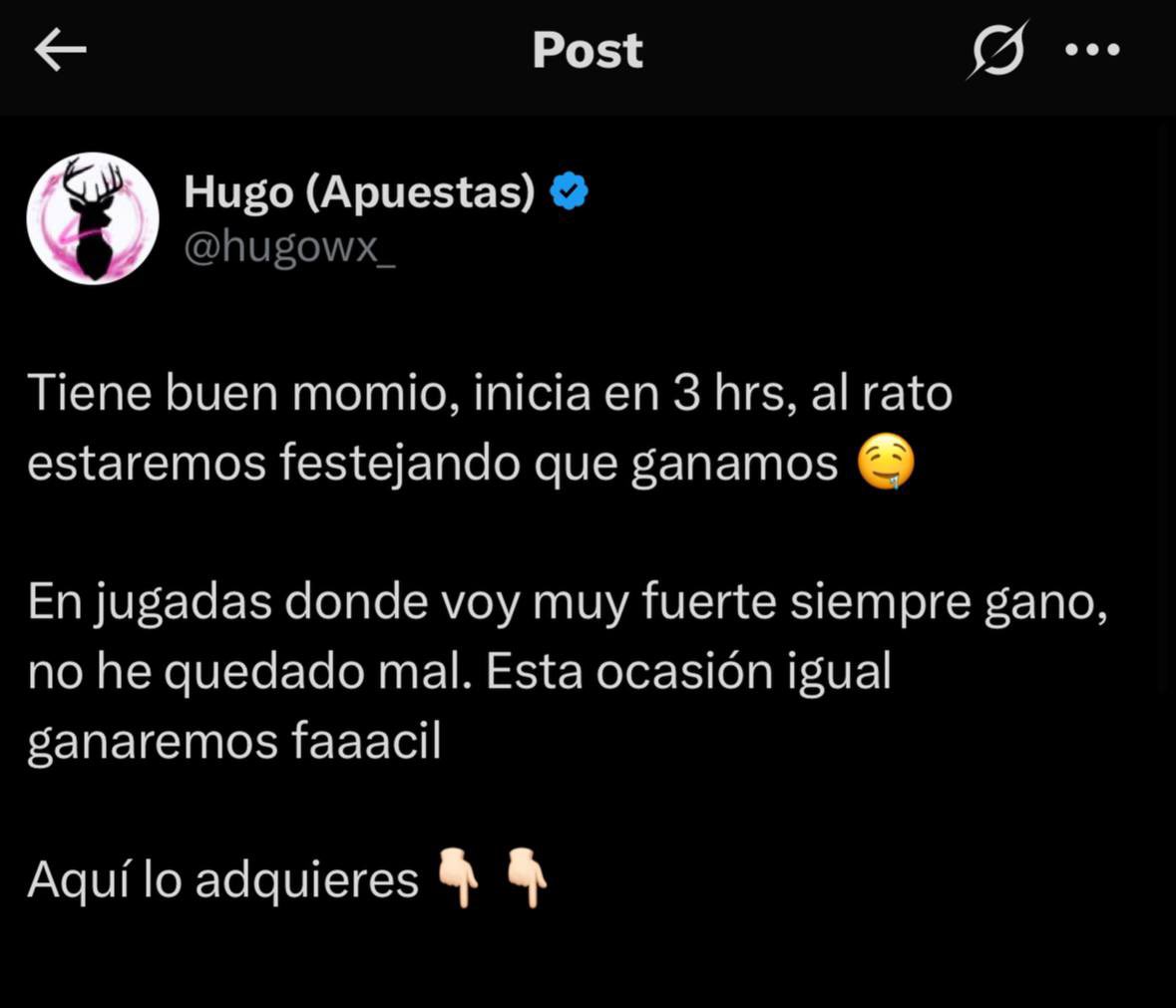 PickCristianRey's tweet photo. No se preocupen, por aquí les regalaré la JUGADA GRANDE de HugoWX 🐐

En cuanto suba la jugada de $240,000 MXN, yo se las subire GRATIS por aquí en mi perfil 🫶🫶🫶

Solo asegúrense de tener notificaciones activadas para que no se la pierdan 🔔 https://t.co/Fpcw4z6FY7