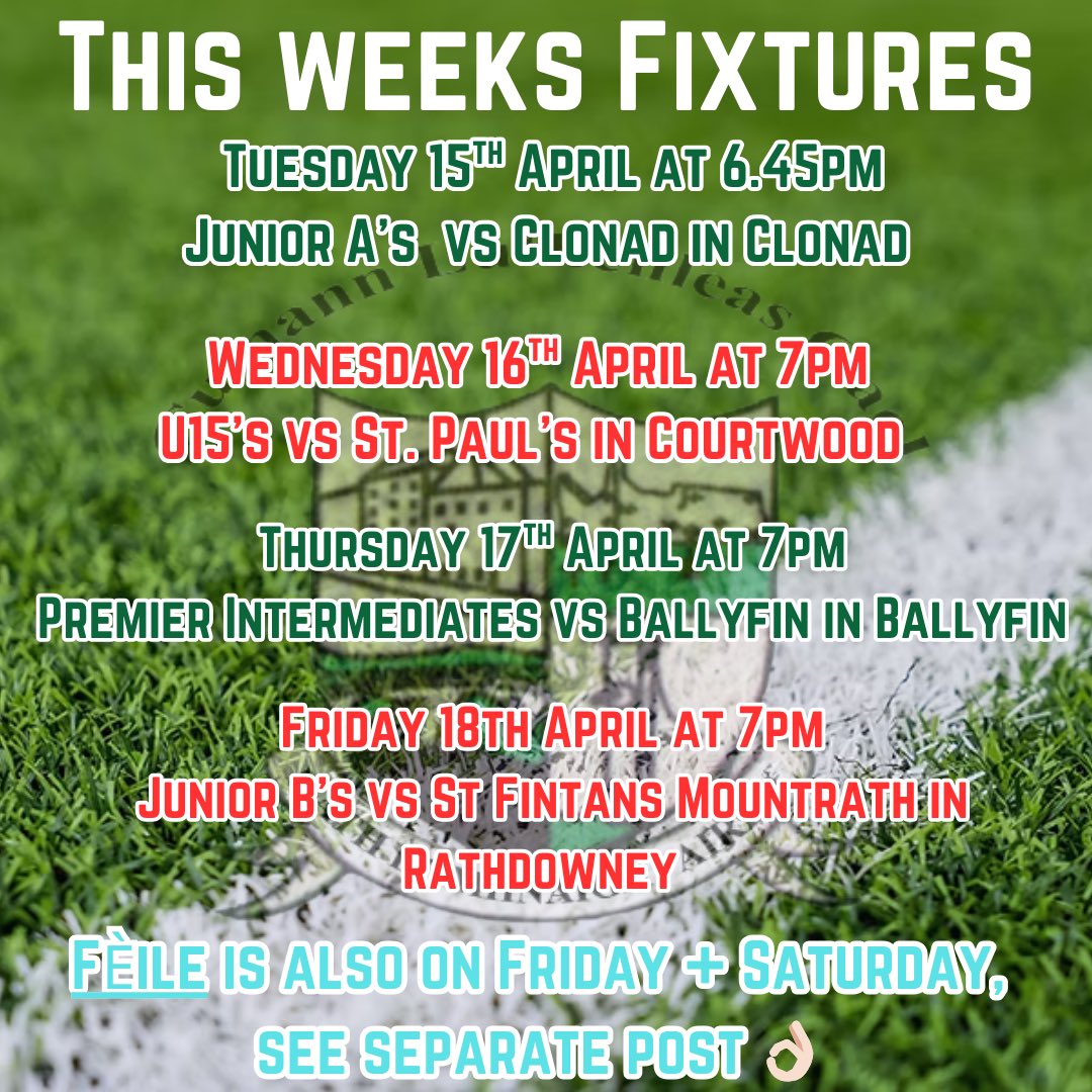 This week’s fixtures 🇮🇹